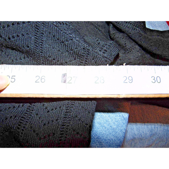 Adrianna Papell Sweater 2XL Black Pointelle Stitch scallop-cuffed bell‎ sleeve - Picture 7 of 11